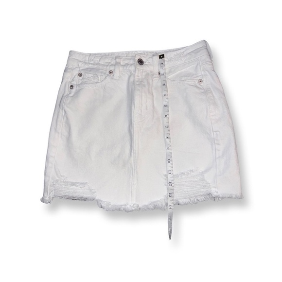 AMERICAN Eagle White Distressed Jean Skirt size XS - Picture 13 of 13